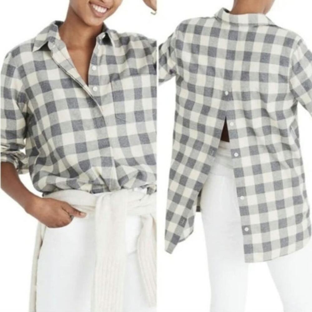 Madewell Ex Boyfriend Button Back Buffalo Check Shirt Size Small